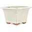 Vaso bonsai quadrato bianco sporco di Eime Yozan - 105 x 105 x 70 mm
