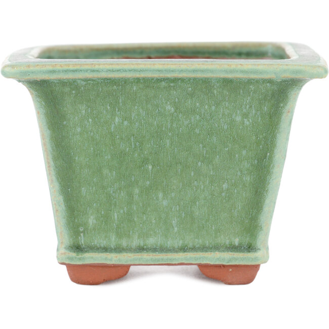 Pot à bonsaï carré vert par Eime Yozan - 105 x 105 x 70 mm