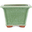 Square green bonsai pot by Eime Yozan - 105 x 105 x 70 mm