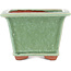 Square green bonsai pot by Eime Yozan - 105 x 105 x 70 mm