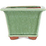 Square green bonsai pot by Eime Yozan - 105 x 105 x 70 mm