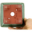 Square green bonsai pot by Eime Yozan - 105 x 105 x 70 mm