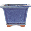Pot à bonsaï carré bleu par Eime Yozan - 105 x 105 x 70 mm