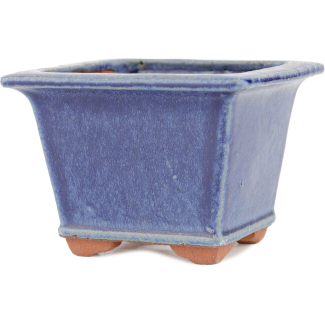 Pot à bonsaï carré bleu par Eime Yozan - 105 x 105 x 70 mm