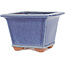 Square blue bonsai pot by Eime Yozan - 105 x 105 x 70 mm