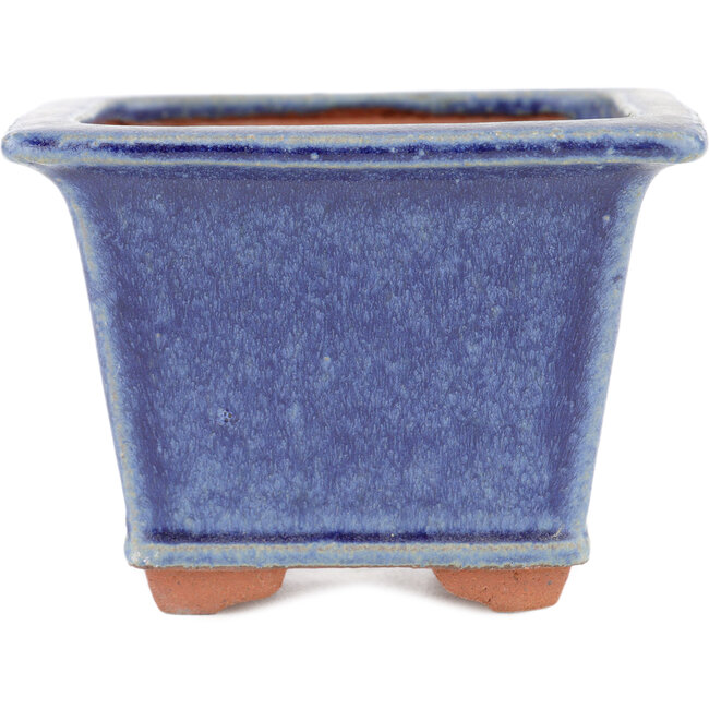 Pot à bonsaï carré bleu par Eime Yozan - 105 x 105 x 70 mm