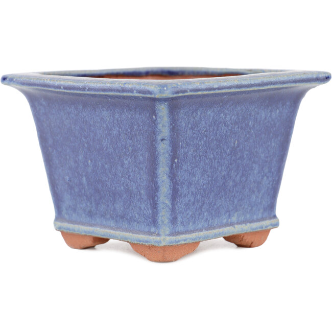 Vaso bonsai quadrato blu di Eime Yozan - 105 x 105 x 70 mm