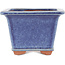 Square blue bonsai pot by Eime Yozan - 105 x 105 x 70 mm