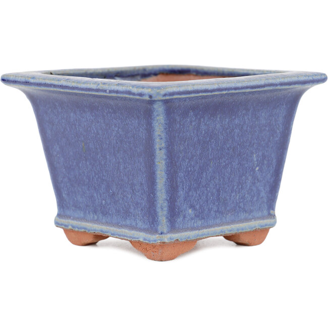 Pot à bonsaï carré bleu par Eime Yozan - 105 x 105 x 70 mm
