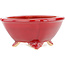Pot à bonsaï carré rouge par Eime Yozan - 123 x 123 x 55 mm