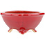 Pot à bonsaï carré rouge par Eime Yozan - 123 x 123 x 55 mm