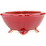 Pot à bonsaï carré rouge par Eime Yozan - 123 x 123 x 55 mm
