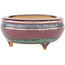 Round multicolor bonsai pot by Eime Yozan - 60 x 60 x 25 mm