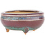 Round multicolor bonsai pot by Eime Yozan - 60 x 60 x 25 mm