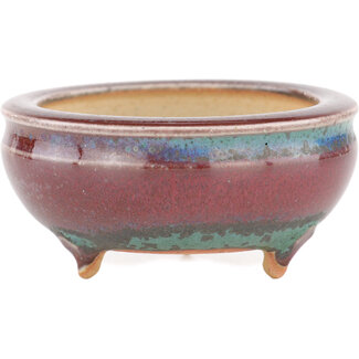  Eimei ( Yozan kiln) 60 mm  multicolor bonsai pot by Eime Yozan, Tokoname, Japan