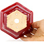Pot à bonsaï hexagonal rouge par Eime Yozan - 105 x 105 x 50 mm