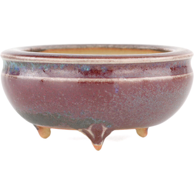 Round multicolor bonsai pot by Eime Yozan - 60 x 60 x 25 mm
