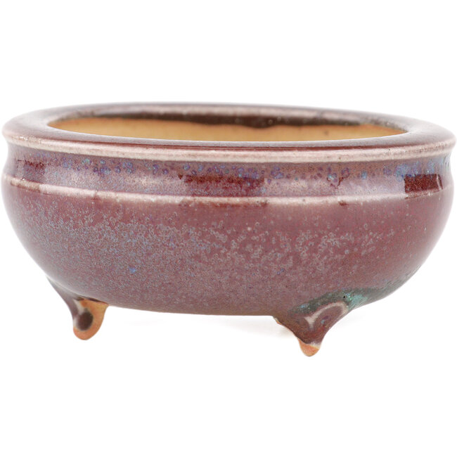 Round multicolor bonsai pot by Eime Yozan - 60 x 60 x 25 mm