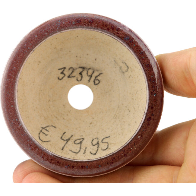 Ronde veelkleurige bonsaipot van Eime Yozan - 60 x 60 x 25 mm