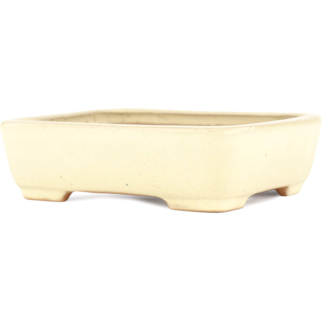 Rechthoekige beige bonsaipot van Yamafusa - 162 x 135 x 43 mm
