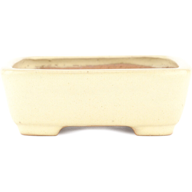 Rectangular beige bonsai pot by Yamafusa - 162 x 135 x 43 mm