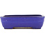 Rectangular blue bonsai pot by Yamafusa - 163 x 135 x 45 mm