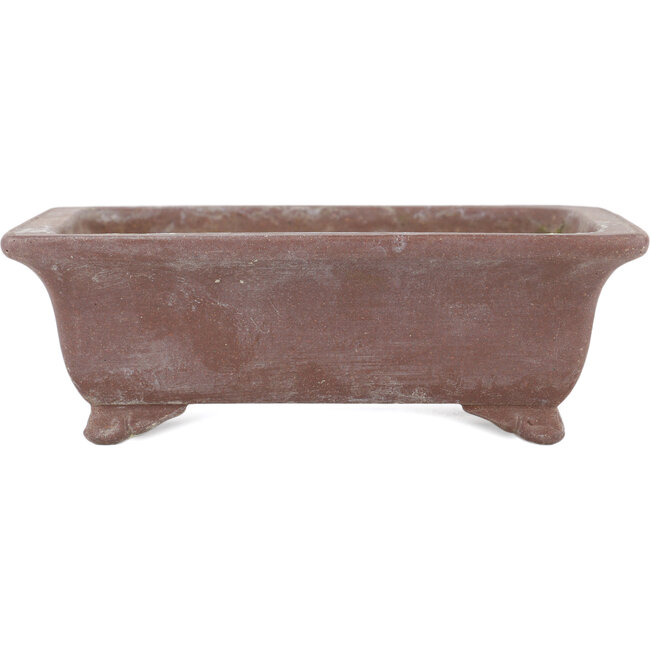 Rectangular unglazed bonsai pot by Yamaaki - 190 x 150 x 60 mm