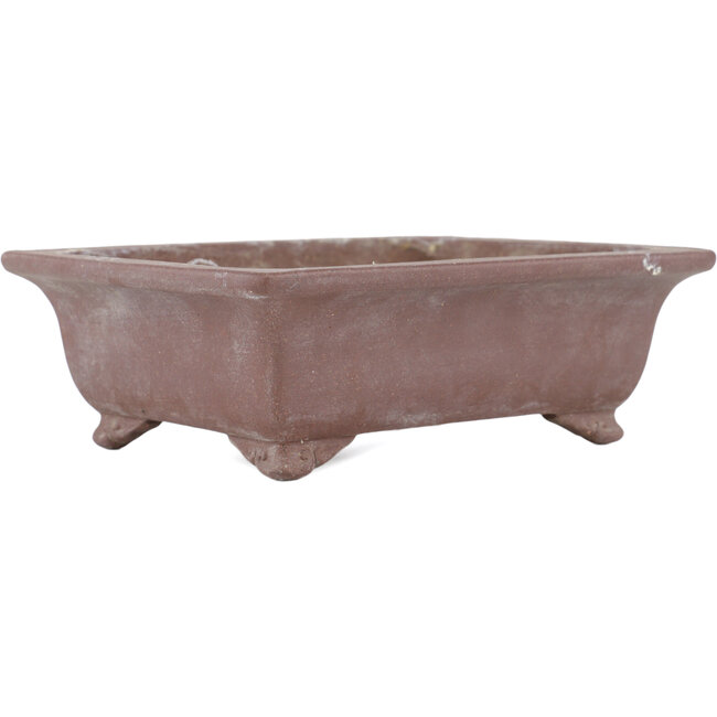 Rectangular unglazed bonsai pot by Yamaaki - 190 x 150 x 60 mm