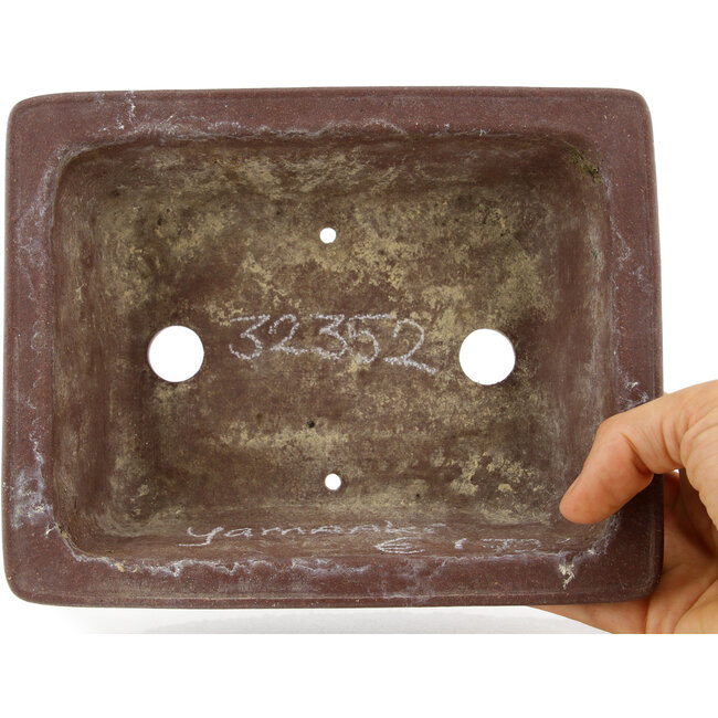 Rechteckige unglasierte Bonsaischale von Yamaaki – 190 x 150 x 60 mm