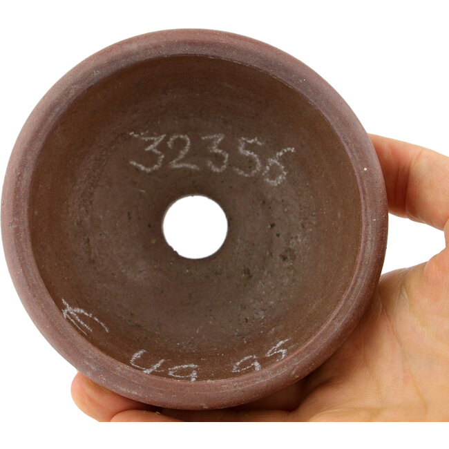Runder, unglasierter Bonsaitopf von Bizanyaki – 100 x 100 x 50 mm