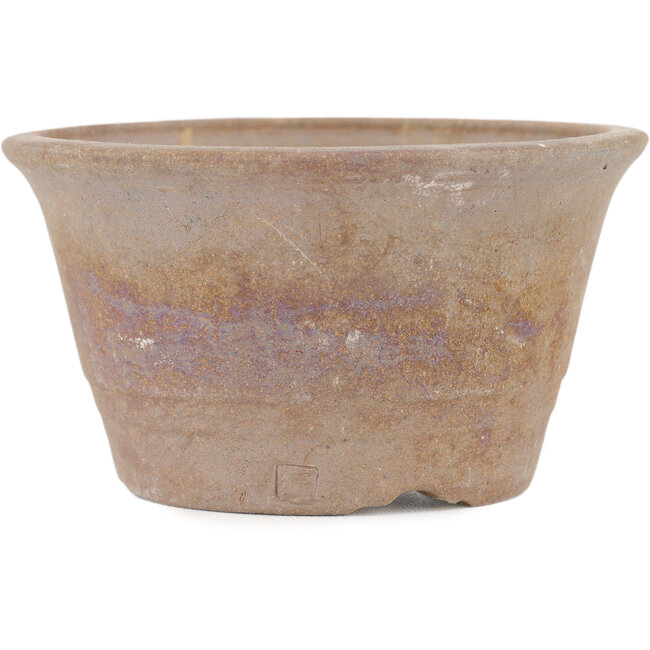 Maceta para bonsái redonda sin esmaltar de Bizanyaki - 112 x 112 x 55 mm
