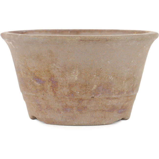 Maceta para bonsái redonda sin esmaltar de Bizanyaki - 112 x 112 x 55 mm