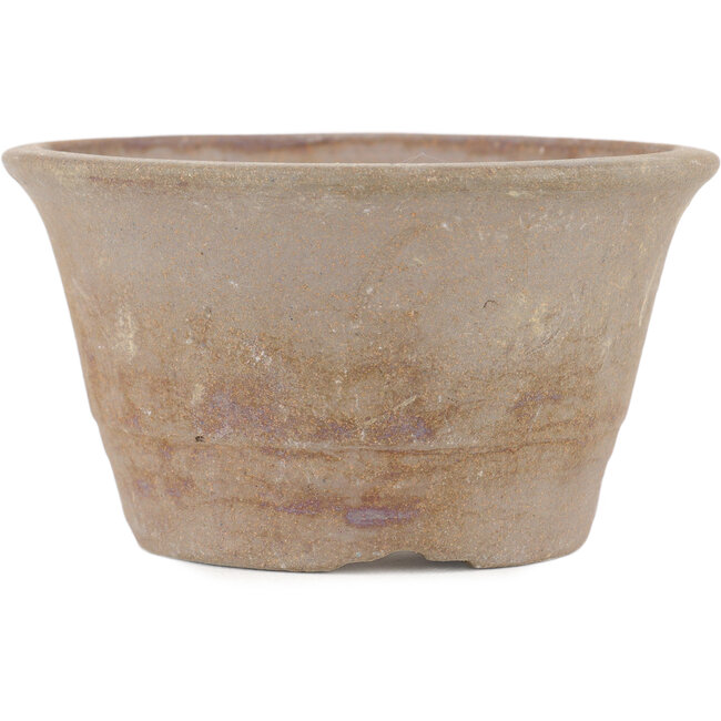 Maceta para bonsái redonda sin esmaltar de Bizanyaki - 112 x 112 x 55 mm