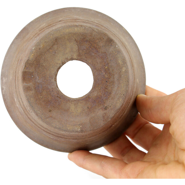 Runder, unglasierter Bonsaitopf von Bizanyaki – 112 x 112 x 55 mm