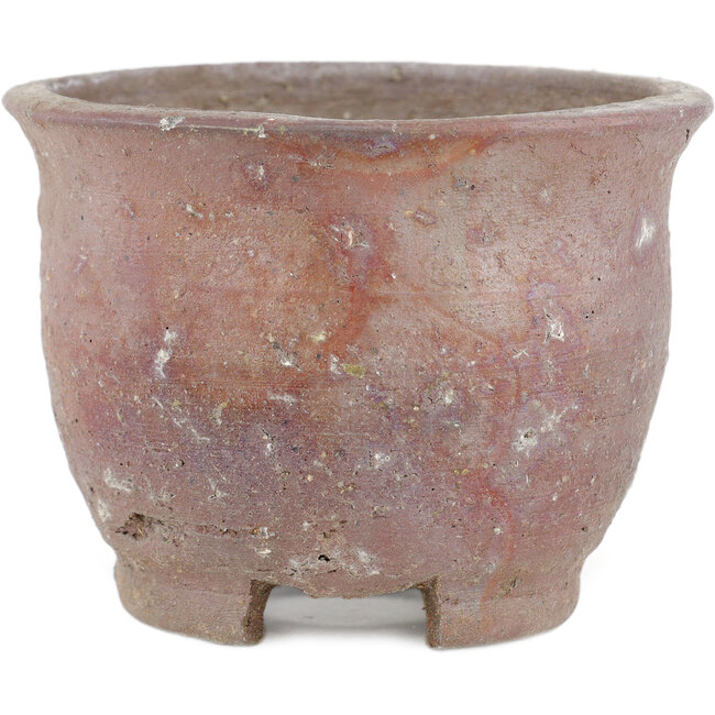 Ronde ongeglazuurde bonsaipot van Bizanyaki - 82 x 82 x 61 mm