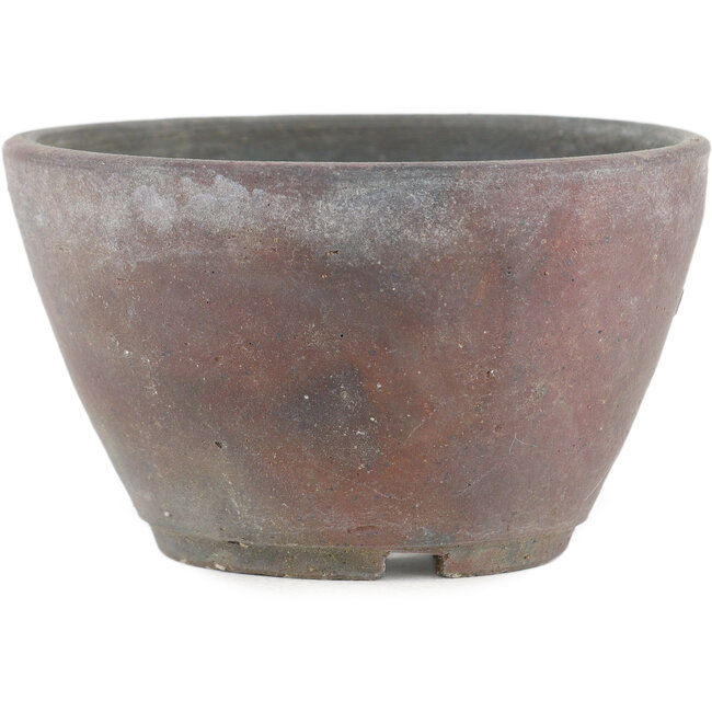 Ronde ongeglazuurde bonsaipot van Bizanyaki - 82 x 82 x 50 mm