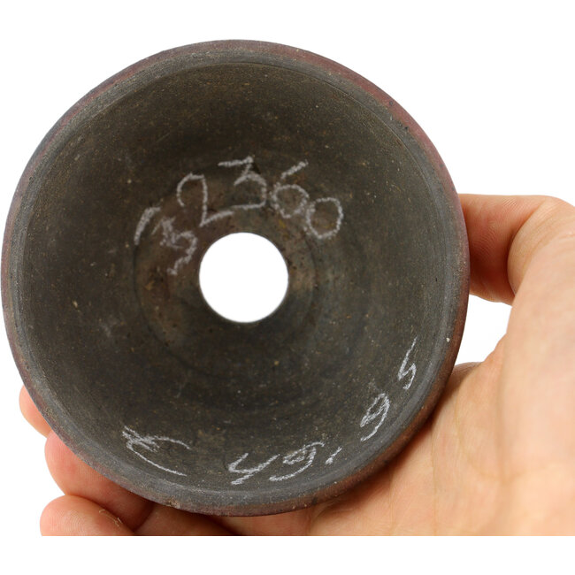 Runder, unglasierter Bonsaitopf von Bizanyaki – 82 x 82 x 50 mm