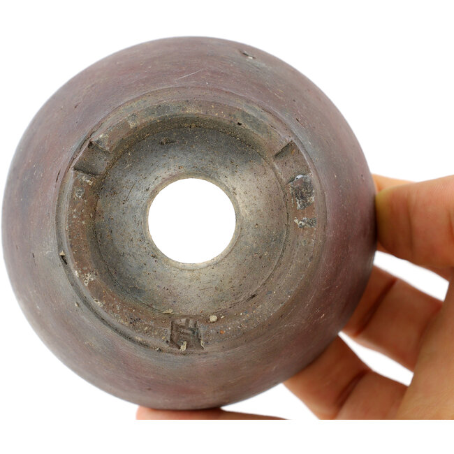 Maceta para bonsái redonda sin esmaltar de Bizanyaki - 82 x 82 x 50 mm