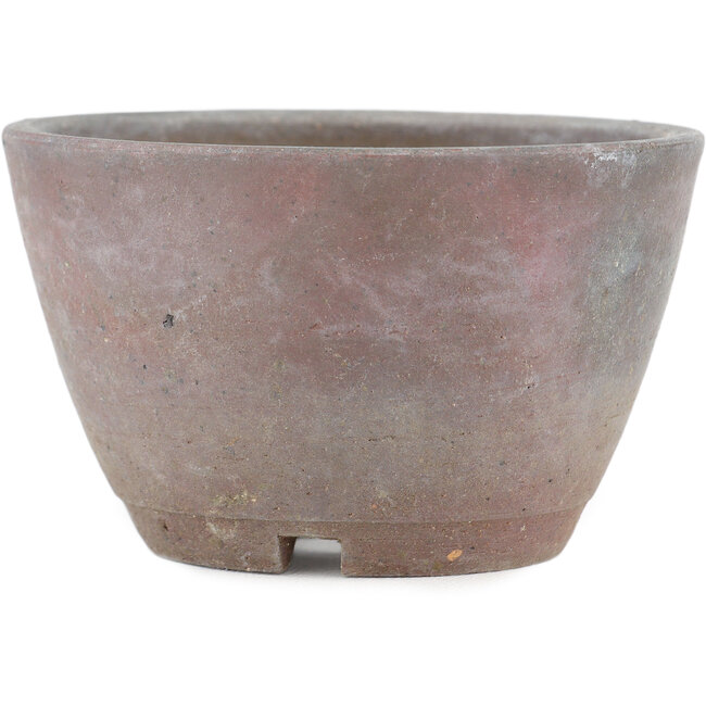 Ronde ongeglazuurde bonsaipot van Bizanyaki - 86 x 86 x 52 mm