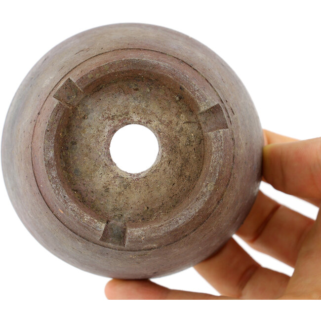 Pot à bonsaï rond non émaillé par Bizanyaki - 86 x 86 x 52 mm