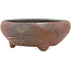 Round unglazed bonsai pot by Bizanyaki - 85 x 85 x 32 mm