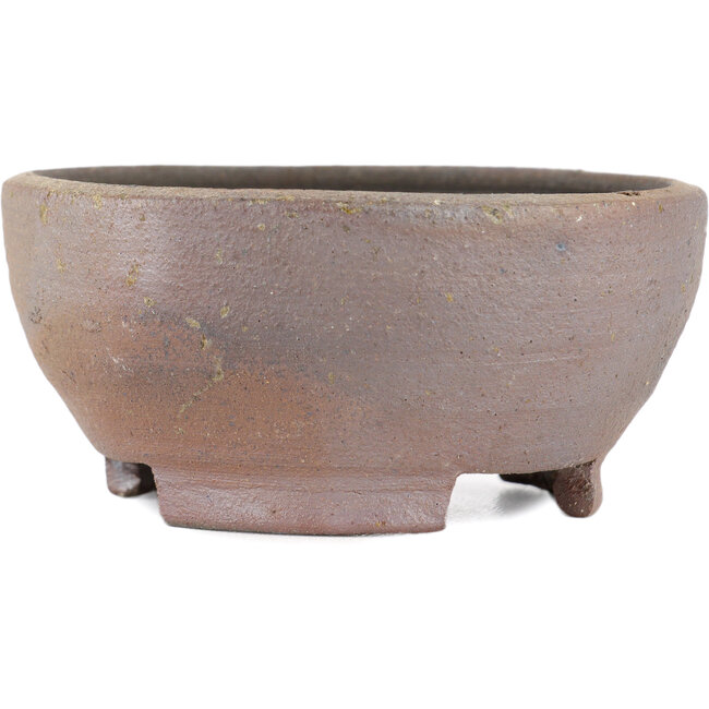 Ronde ongeglazuurde bonsaipot van Bizanyaki - 84 x 84 x 37 mm