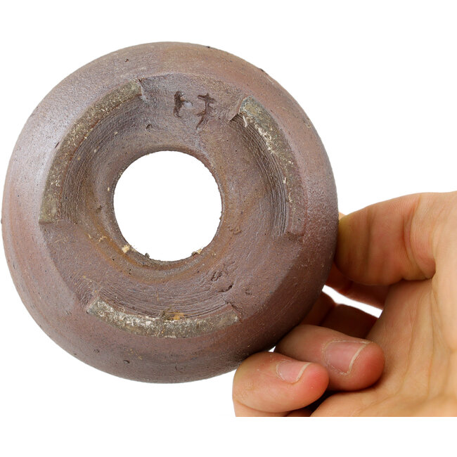 Runder, unglasierter Bonsaitopf von Bizanyaki – 84 x 84 x 37 mm