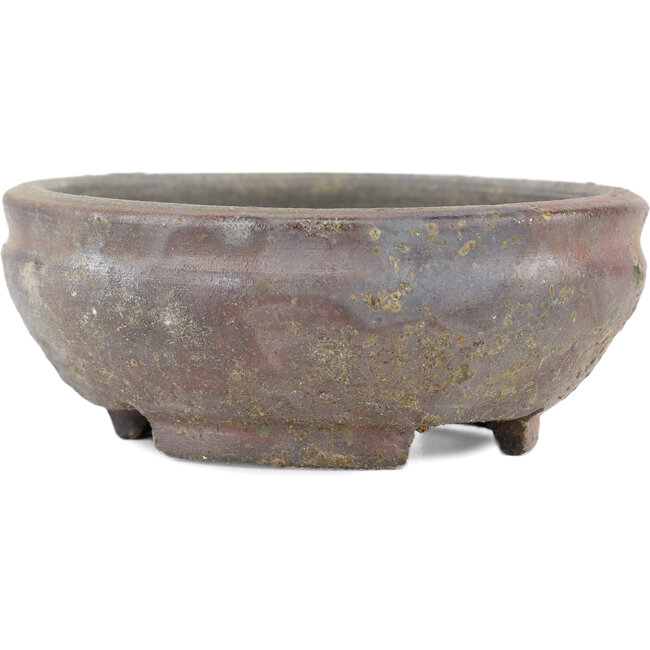 Round unglazed bonsai pot by Bizanyaki - 95 x 95 x 35 mm