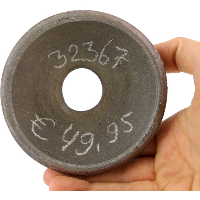 Runder, unglasierter Bonsaitopf von Bizanyaki – 95 x 95 x 35 mm