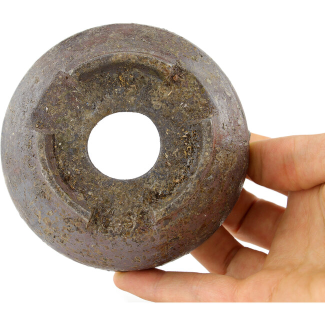 Ronde ongeglazuurde bonsaipot van Bizanyaki - 95 x 95 x 35 mm