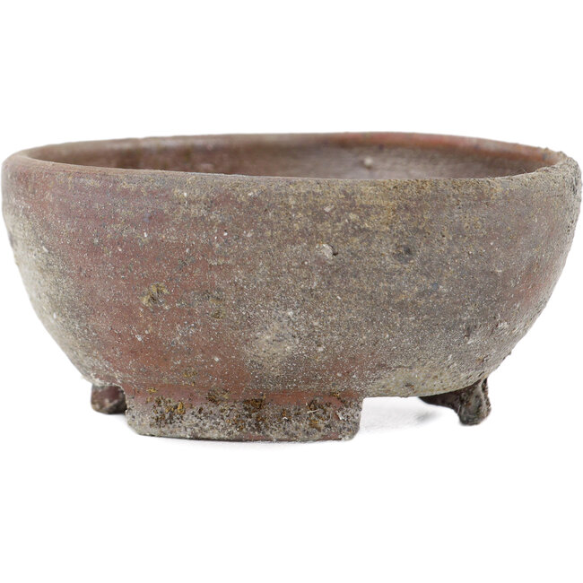 Ronde ongeglazuurde bonsaipot van Bizanyaki - 72 x 72 x 32 mm