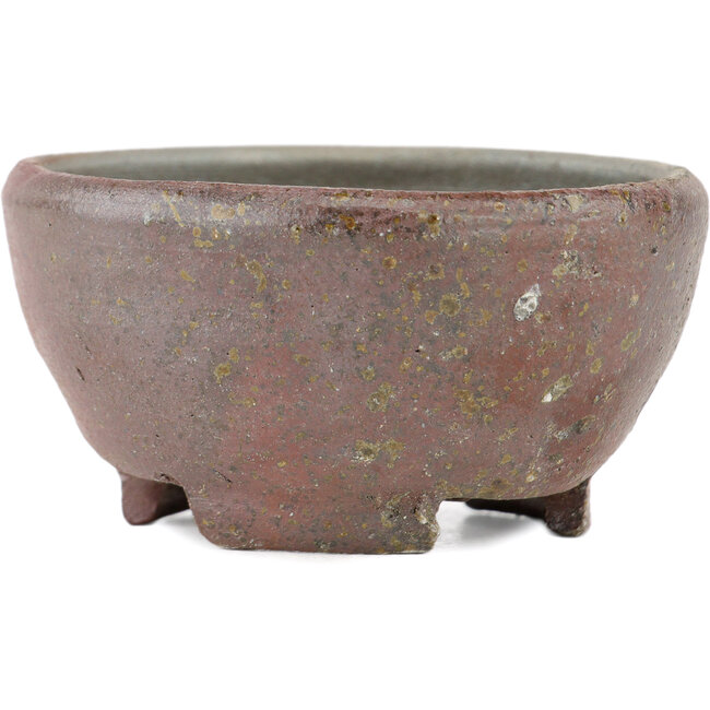 Ronde ongeglazuurde bonsaipot van Bizanyaki - 69 x 69 x 33 mm