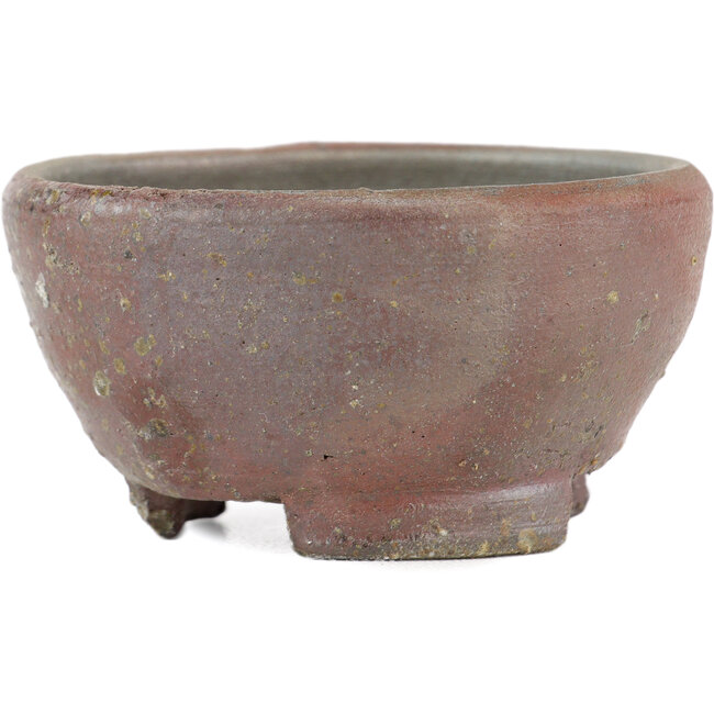 Ronde ongeglazuurde bonsaipot van Bizanyaki - 69 x 69 x 33 mm