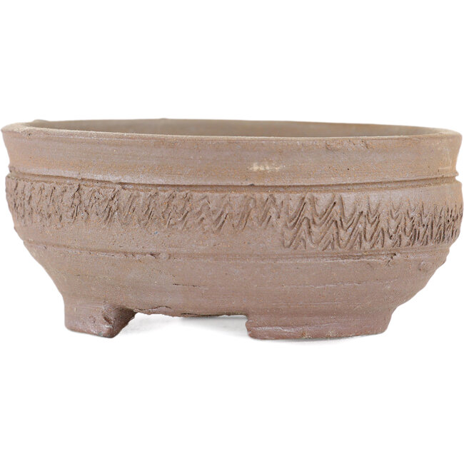 Vaso bonsai rotondo non smaltato di Bizanyaki - 87 x 87 x 37 mm